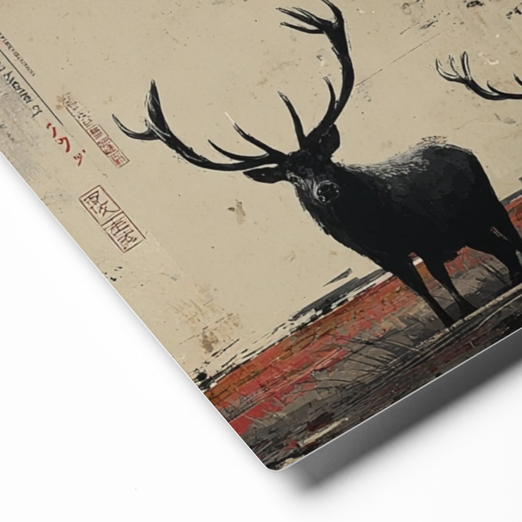 Red Canopy and Stags | Art Print