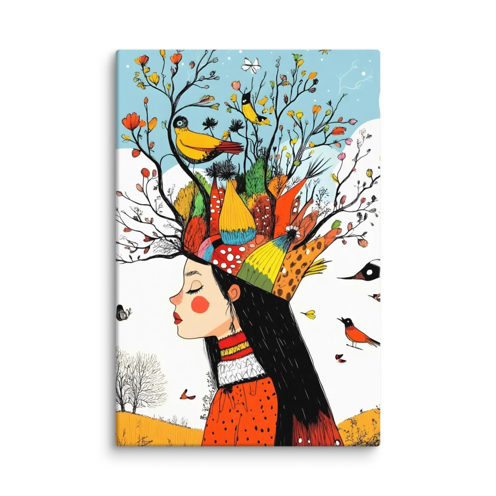 Whimsical Nature Spirit 
 Canvas with Black Frame