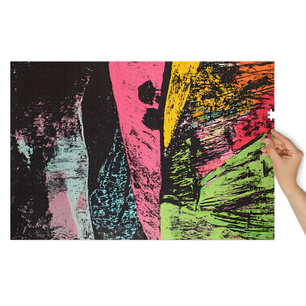 Colinas e Campos Neon 
 Puzzle em caixa de metal