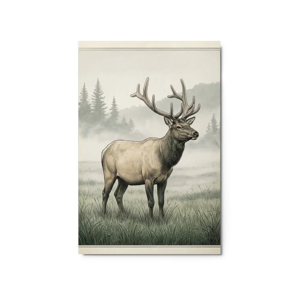 Elk in Misty Clearing 
 Canvas | 18″x 24″