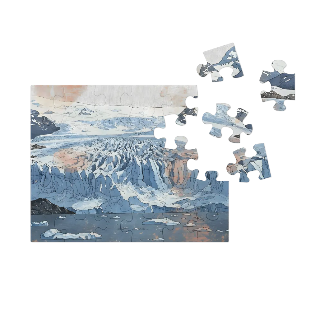 Peach Glacier Ukiyo-e 
 Jigsaw Puzzle in Tin Box