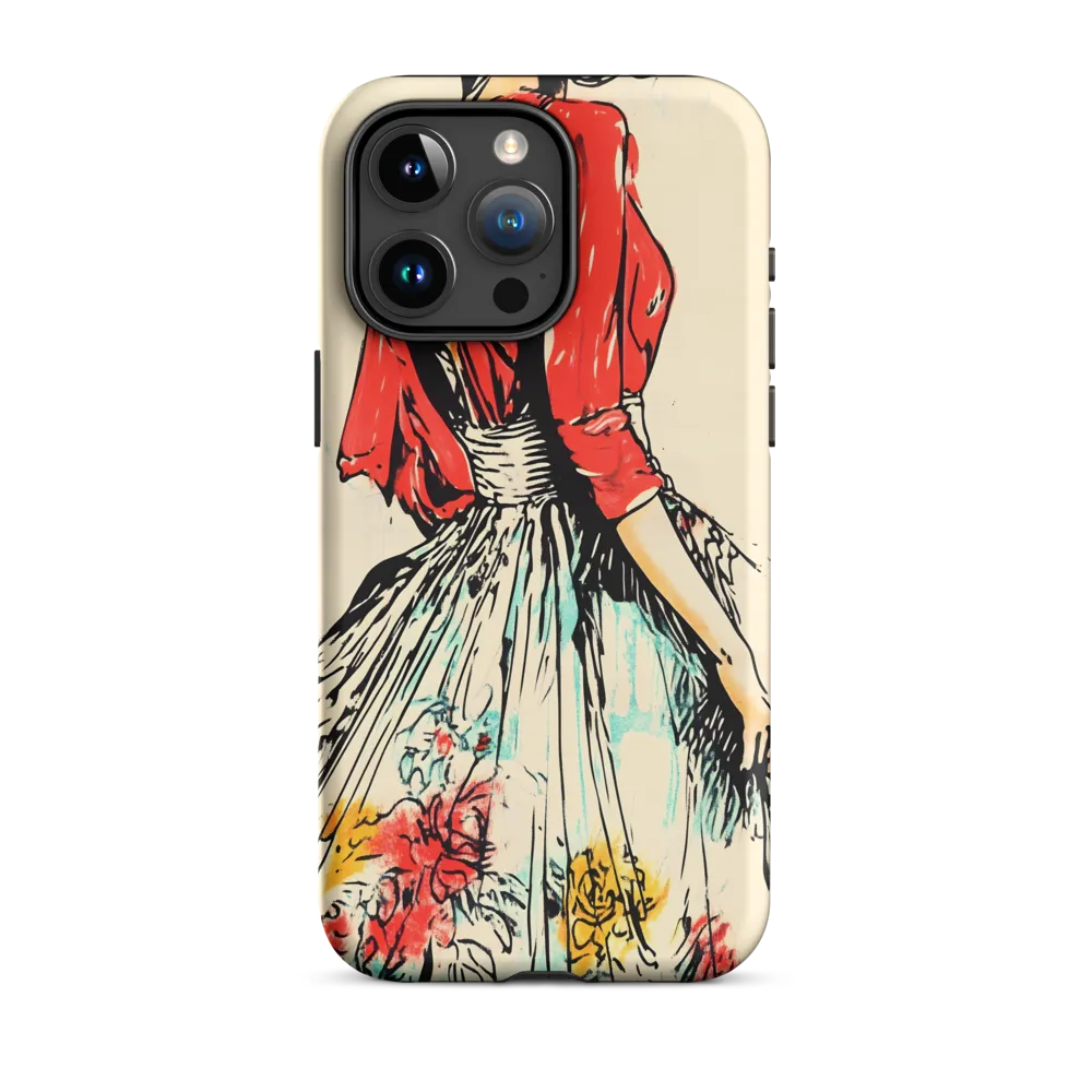 Stylish Woman in Floral Dress | Phone Case