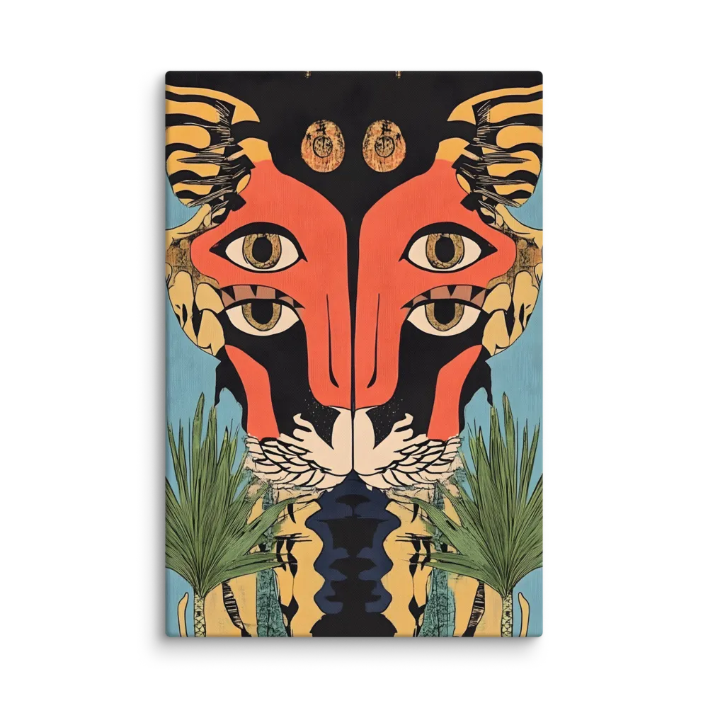 Jaguar Spirit Graphic 
 Canvas with White Frame