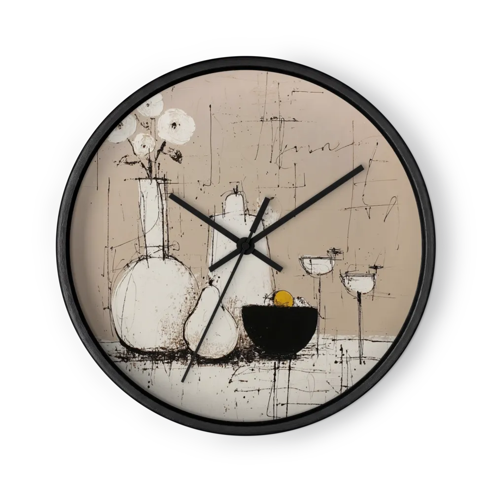 Expressionist Wall Clocks — Black Ink On Linen