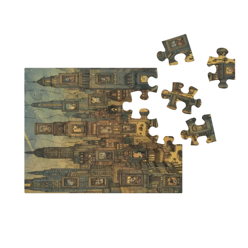 Advent Cityscape 
 Jigsaw Puzzle in Tin Box