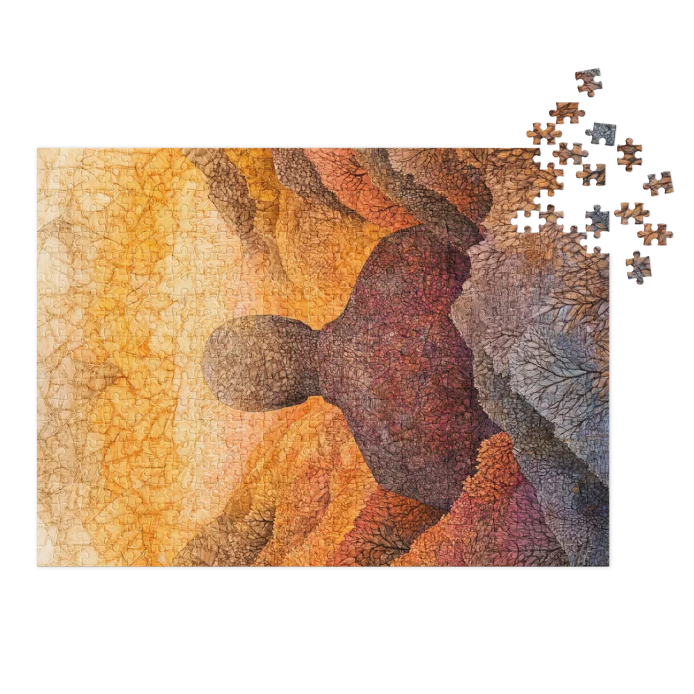 Silhouette in Textured Landscape