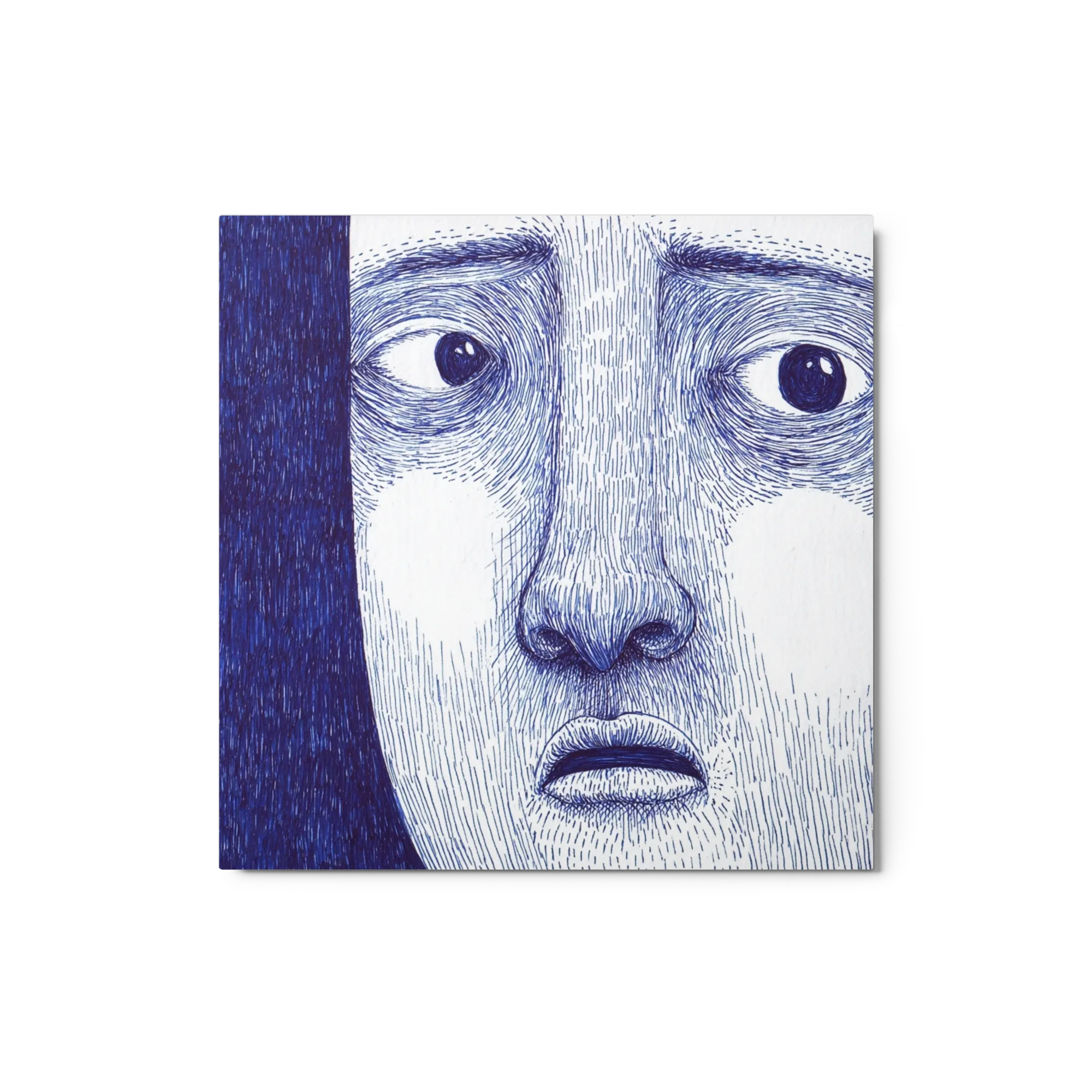 Anxious Gaze in Blue