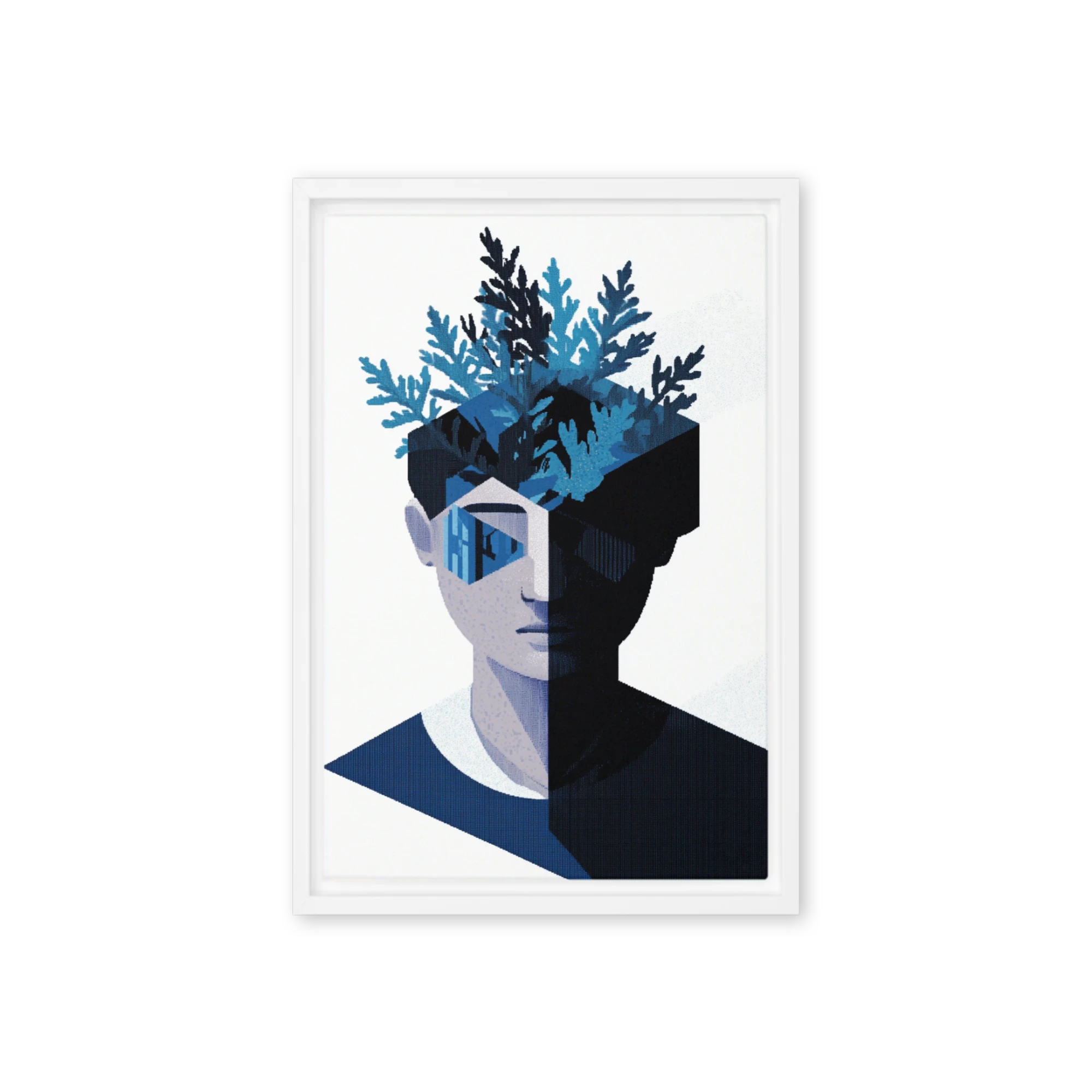 Geometric Portrait with Nature Elements