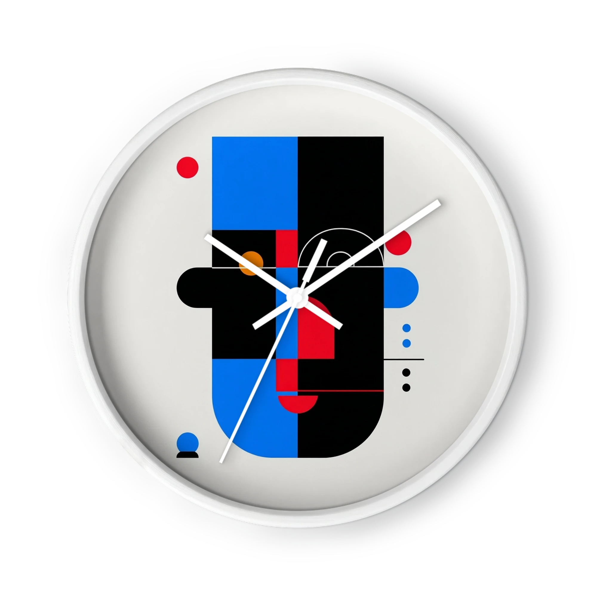 Geometric Portrait in Blue and Black