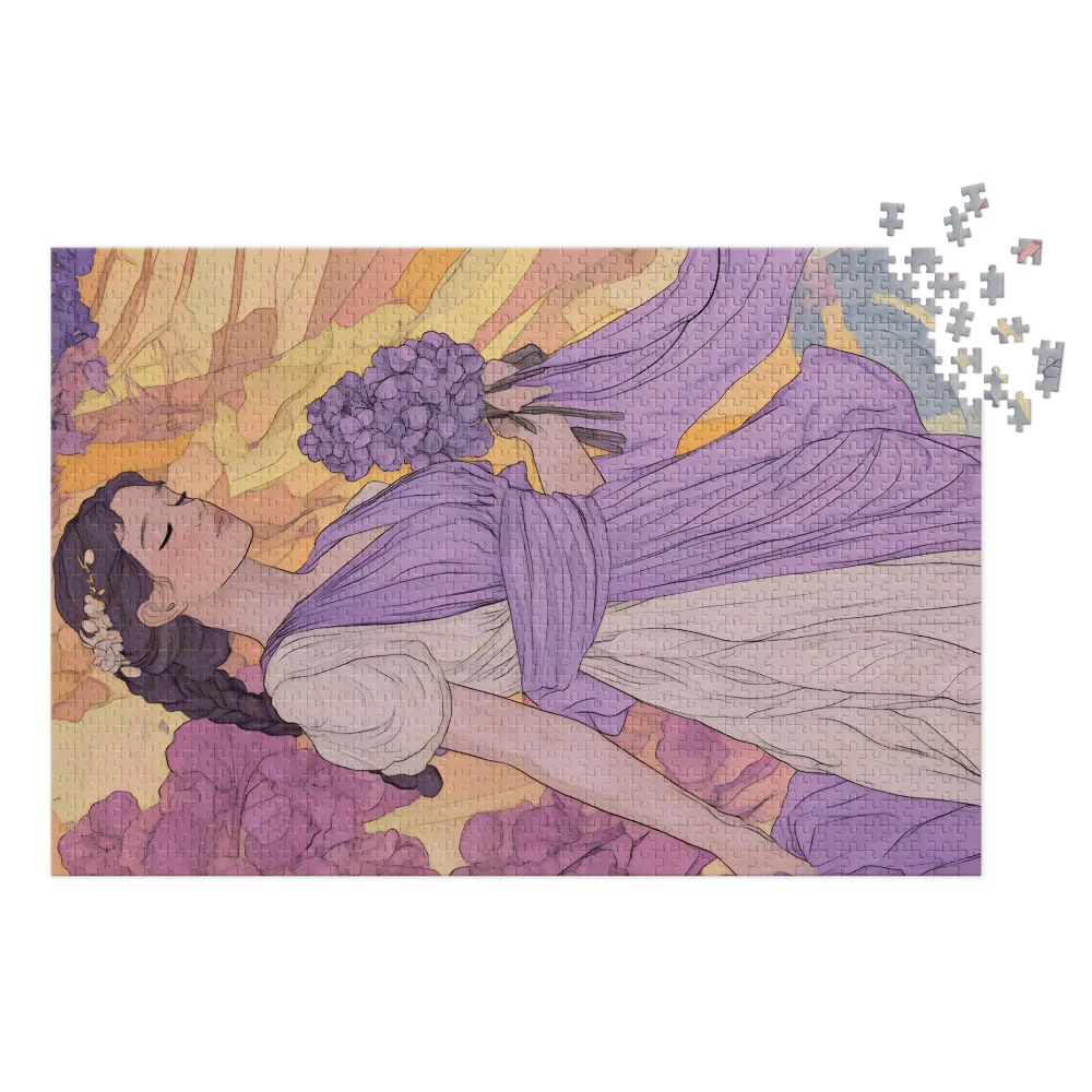 Sonho Lilás Art Nouveau 
 Puzzle em caixa de metal