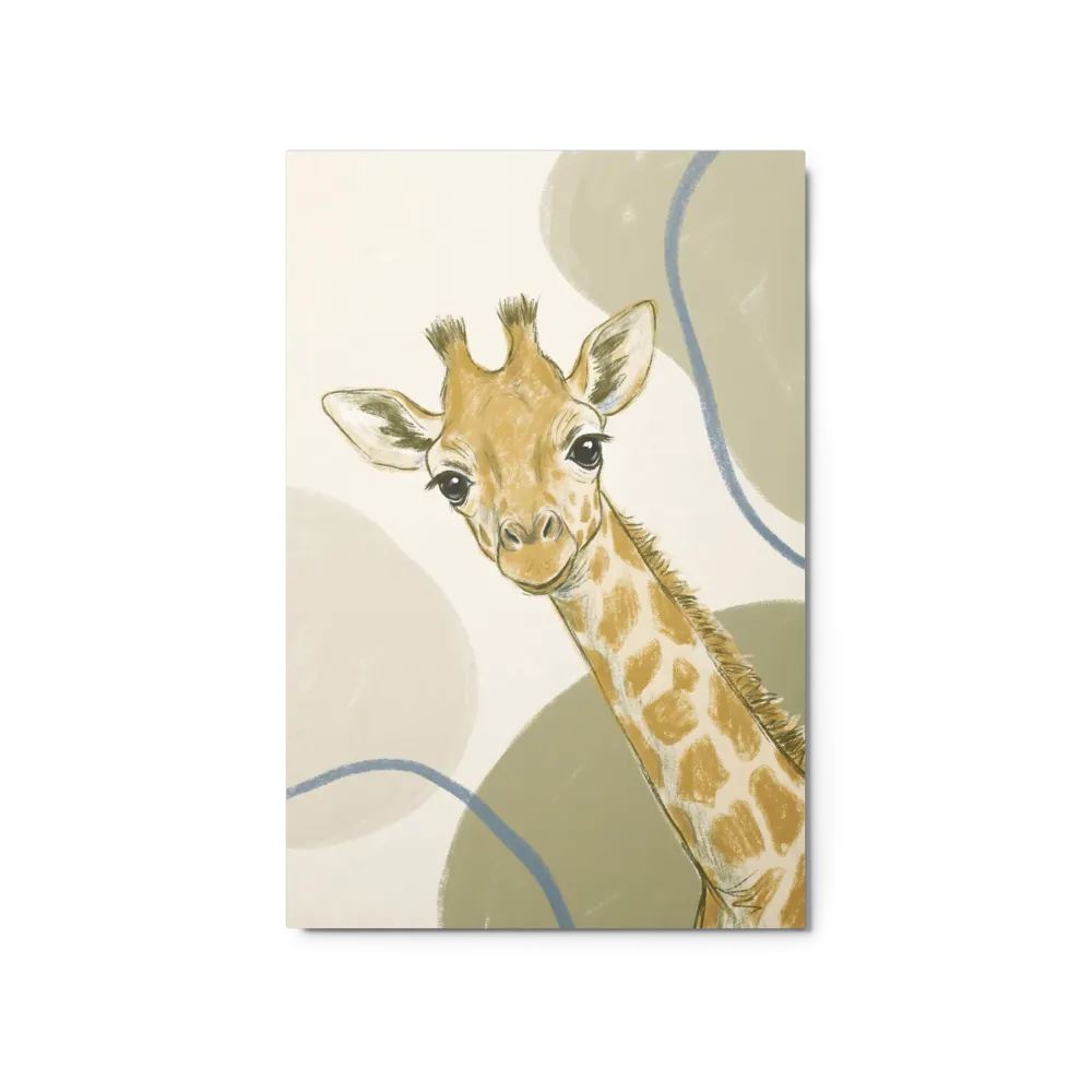 Curious Giraffe Gaze 
 Canvas with White Frame