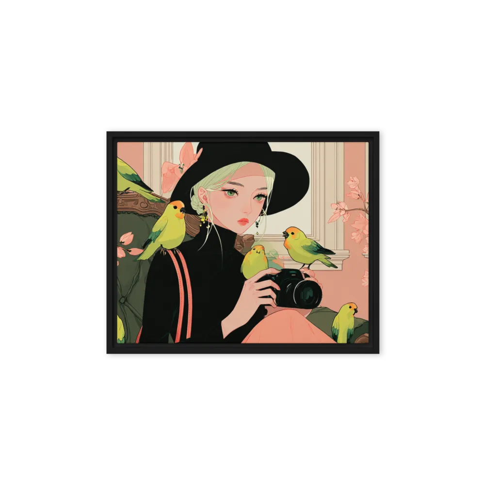 The Gentle Observer 
 Canvas with Brown Frame