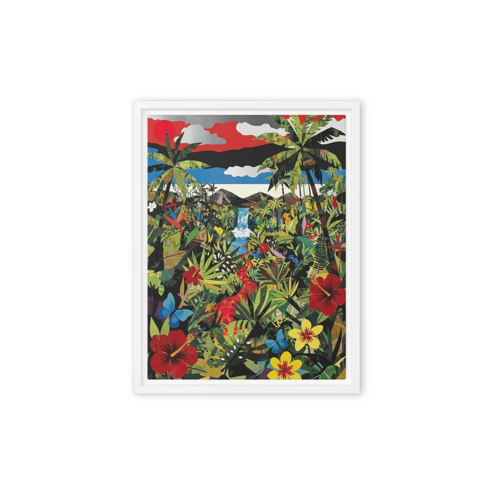Tropical Waterfall Collage | Art Print