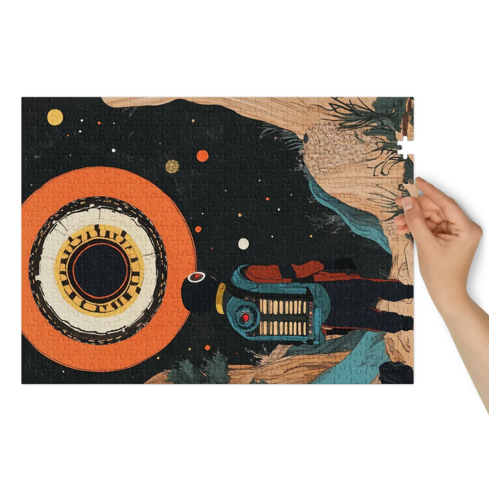 O Olhar para o Desconhecido 
 Puzzle em caixa de metal