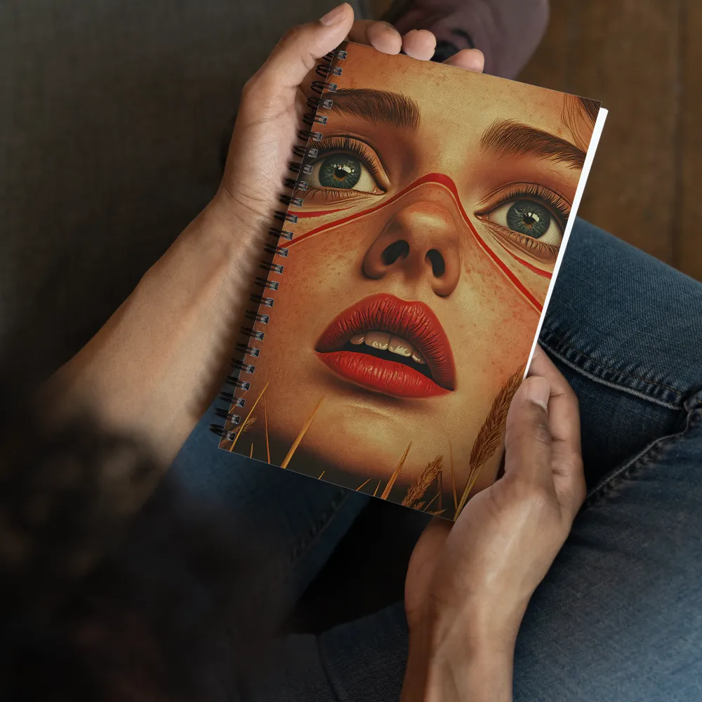 Red Marked Portrait 
 Spiral Notebook | 140 pages