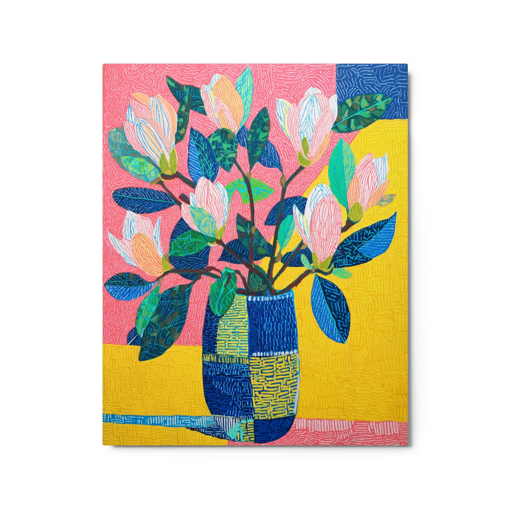 Magnolia Bouquet in Blue Vase