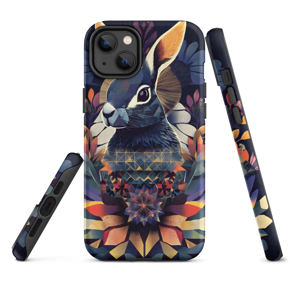 Stylized Rabbit with Floral Design | Phone Case