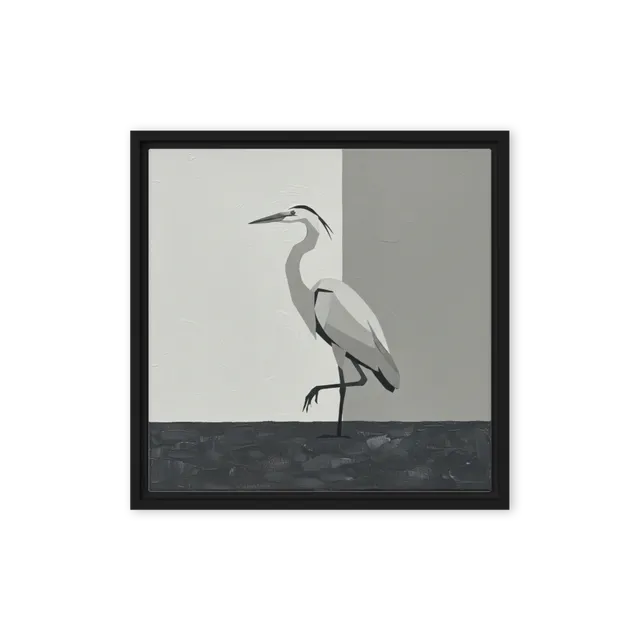 Grayscale Heron | Art Print