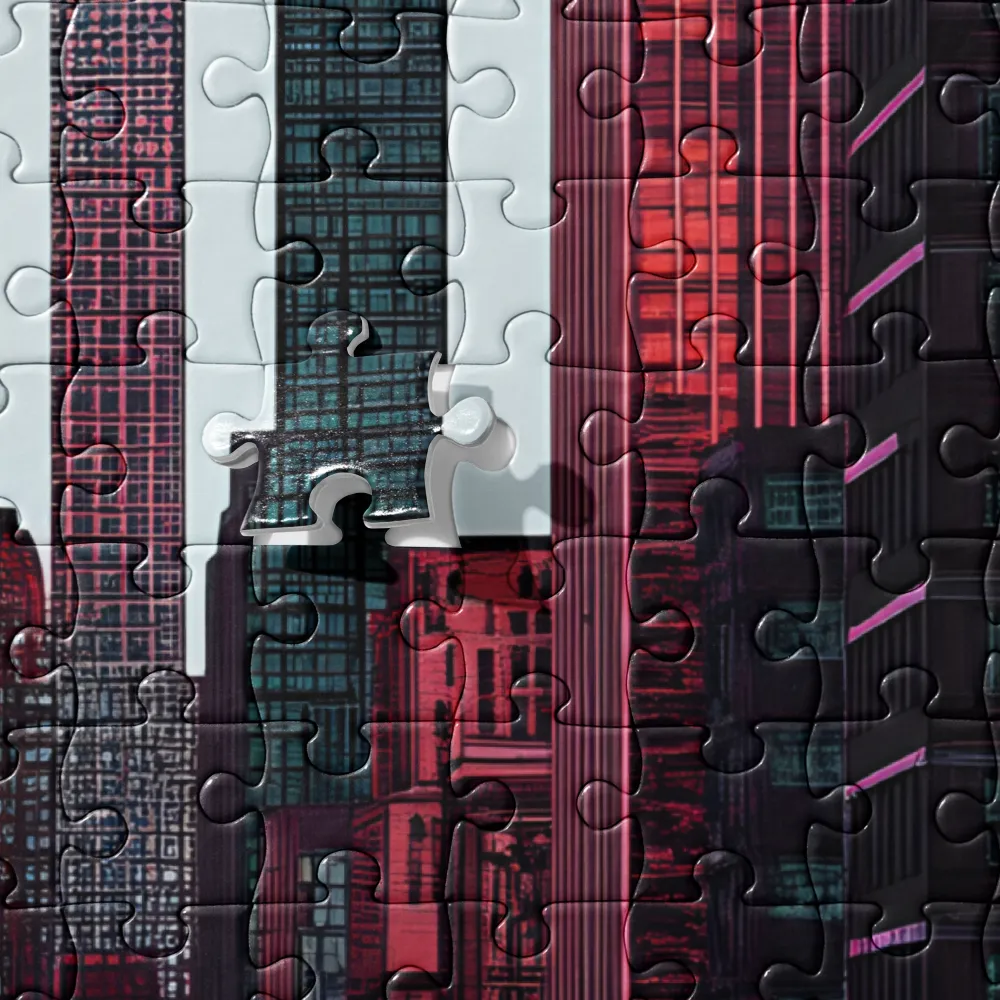 Neon Cityscape Vision 
 Jigsaw Puzzle in Tin Box