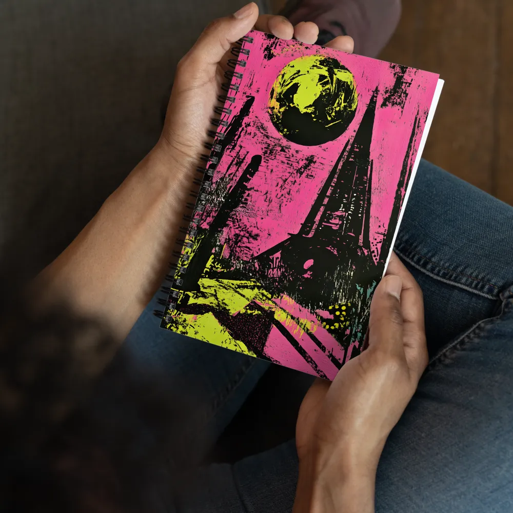 Neon City Moonscape 
 Spiral Notebook | 140 pages