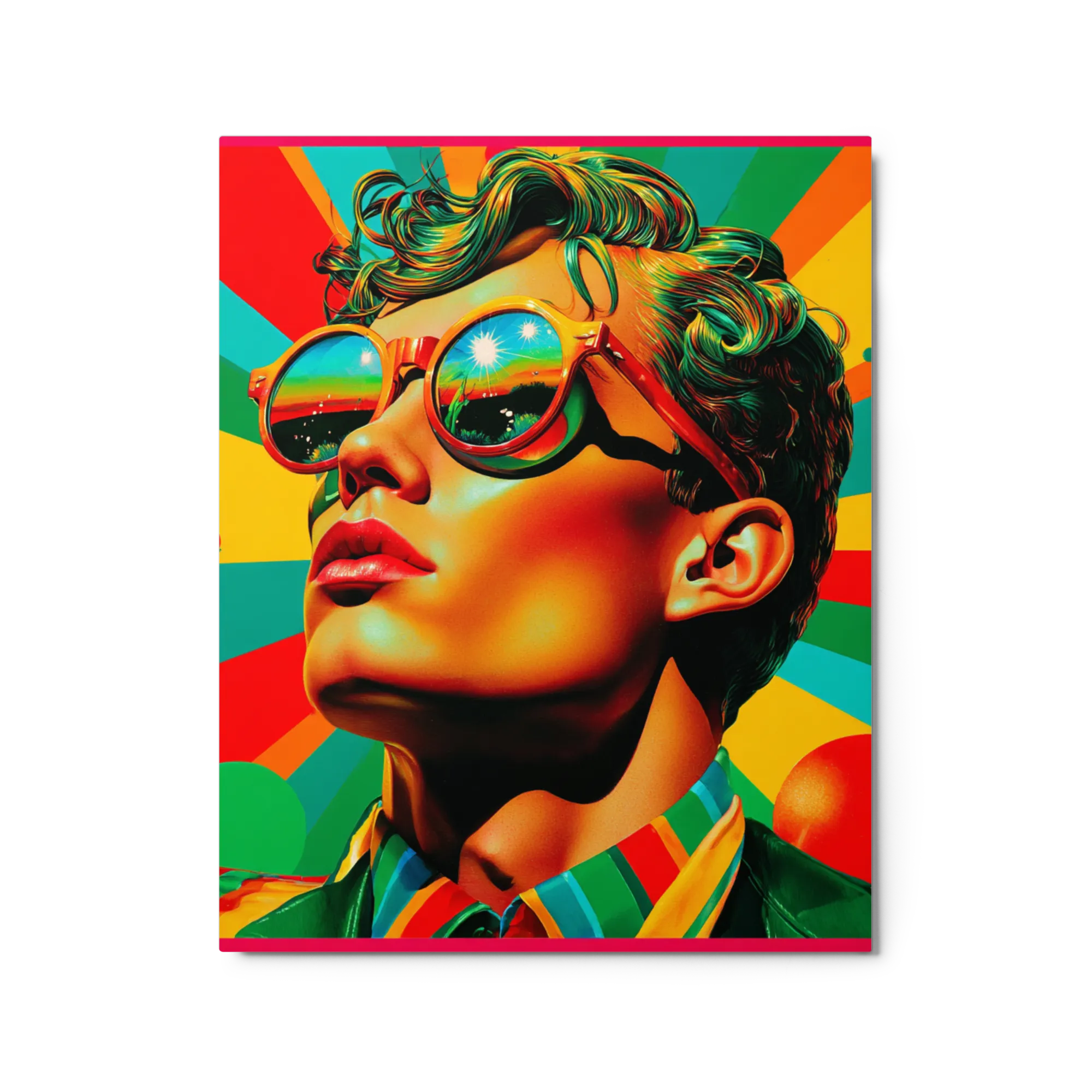 Retro Sun Reflection 
 Canvas with Black Frame