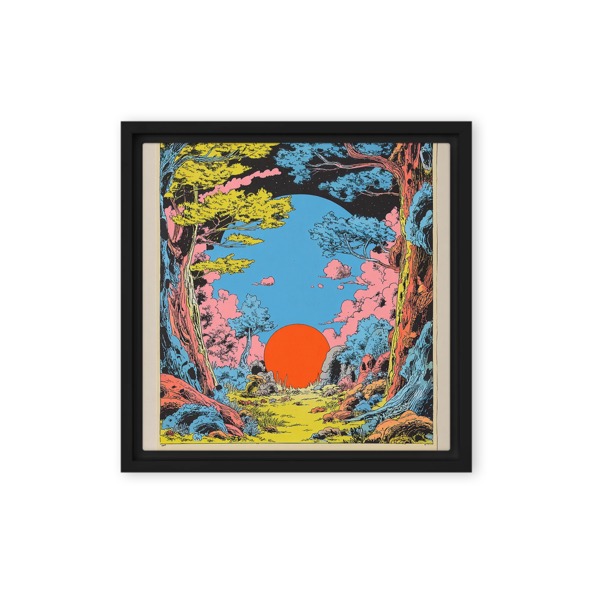 Psychedelic Forest Sunset
