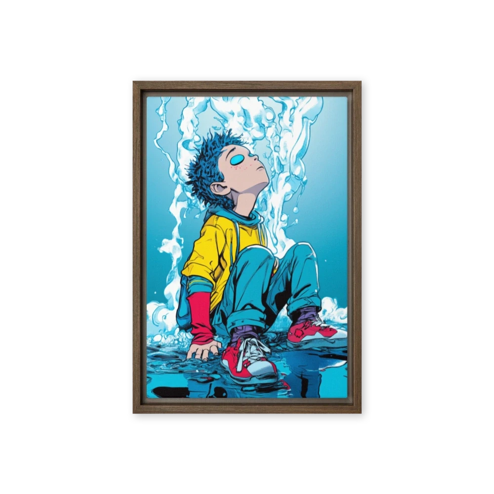 Illustration of Boy Sitting in Water