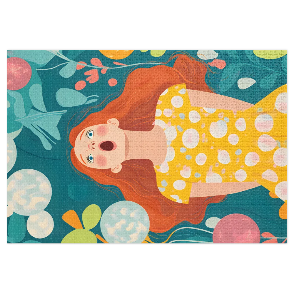 Girl in Yellow Dress with Bubbles | Jigsaw Puzzle (252/520 pieces)