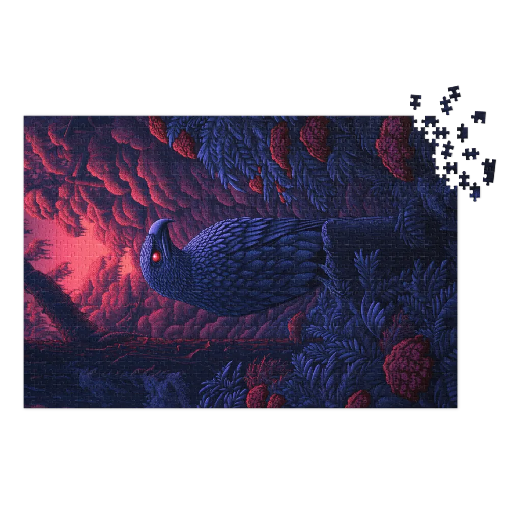 Surreal Bird in a Vibrant Forest