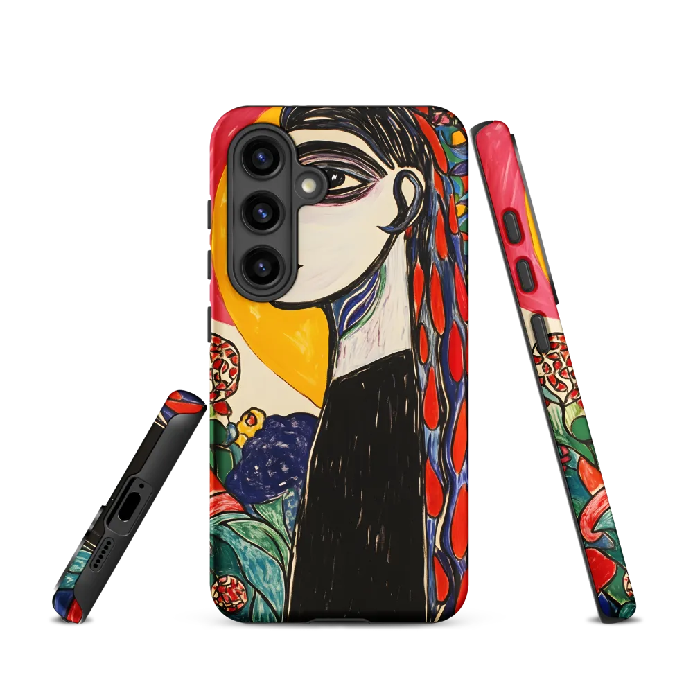 Vibrant Portrait of a Woman with Flowers | Phone Case