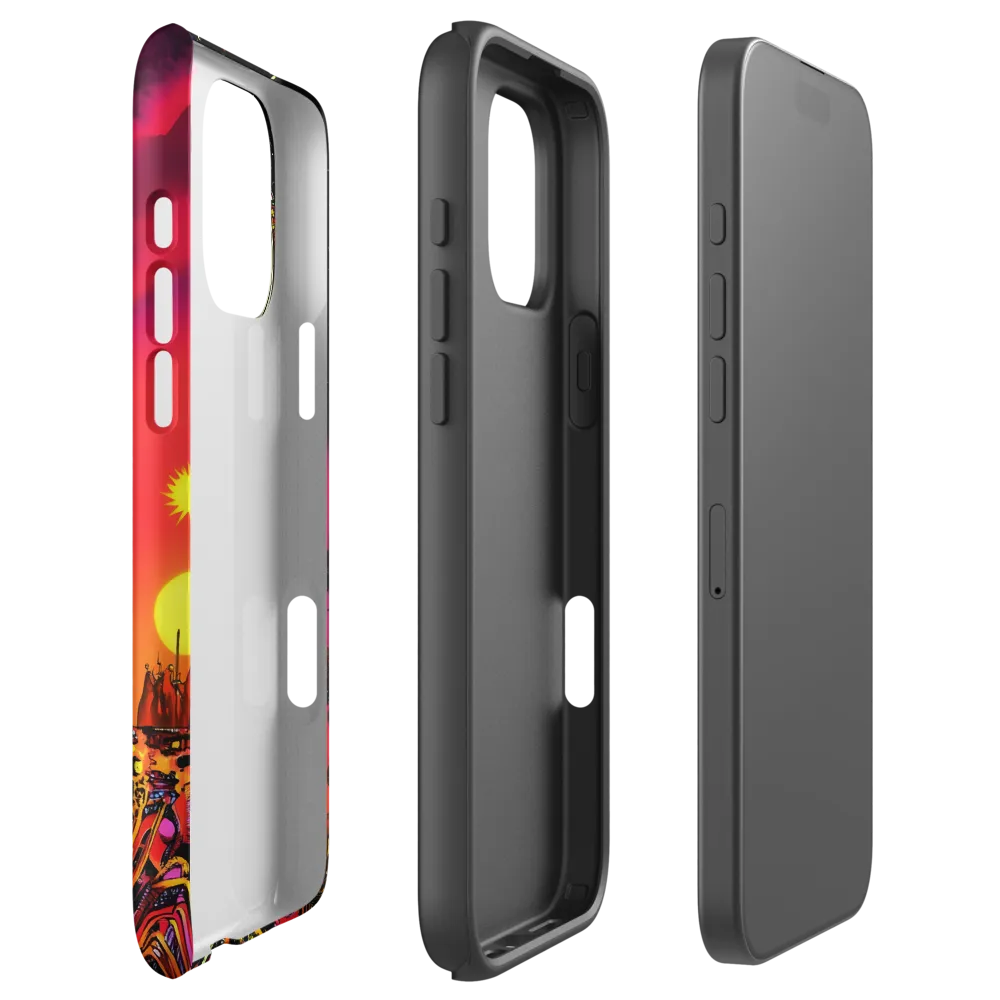 Vibrant Sci-Fi Robot in Surreal Landscape | Phone Case