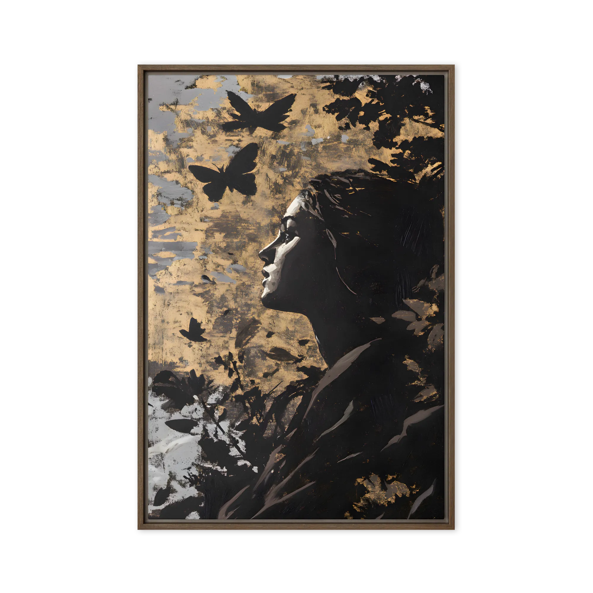 Retrato Surrealista con Mariposas