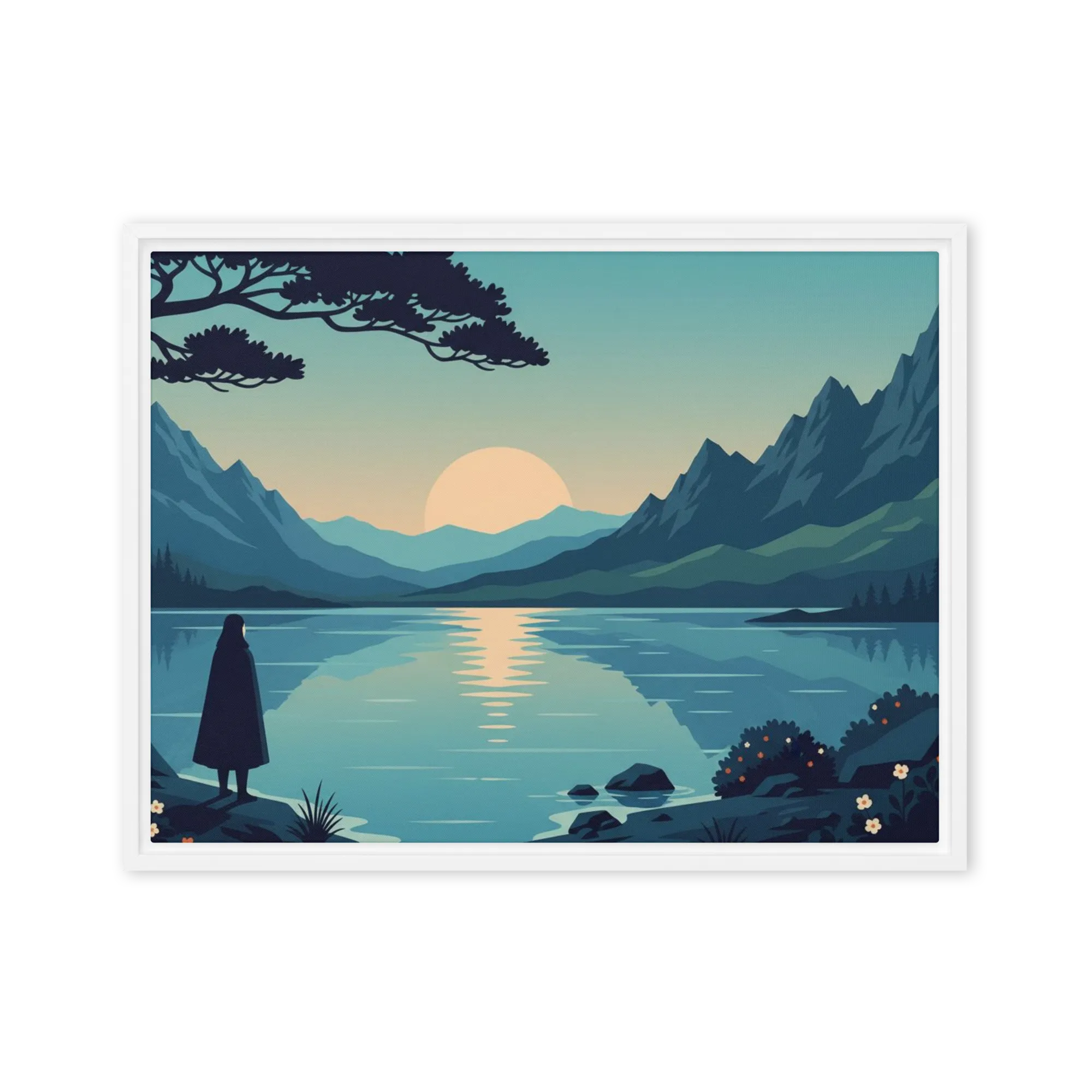 Tranquil Mountain Lake Sunset