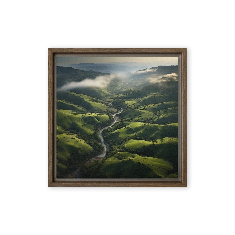 Aerial View of Green Valley with River