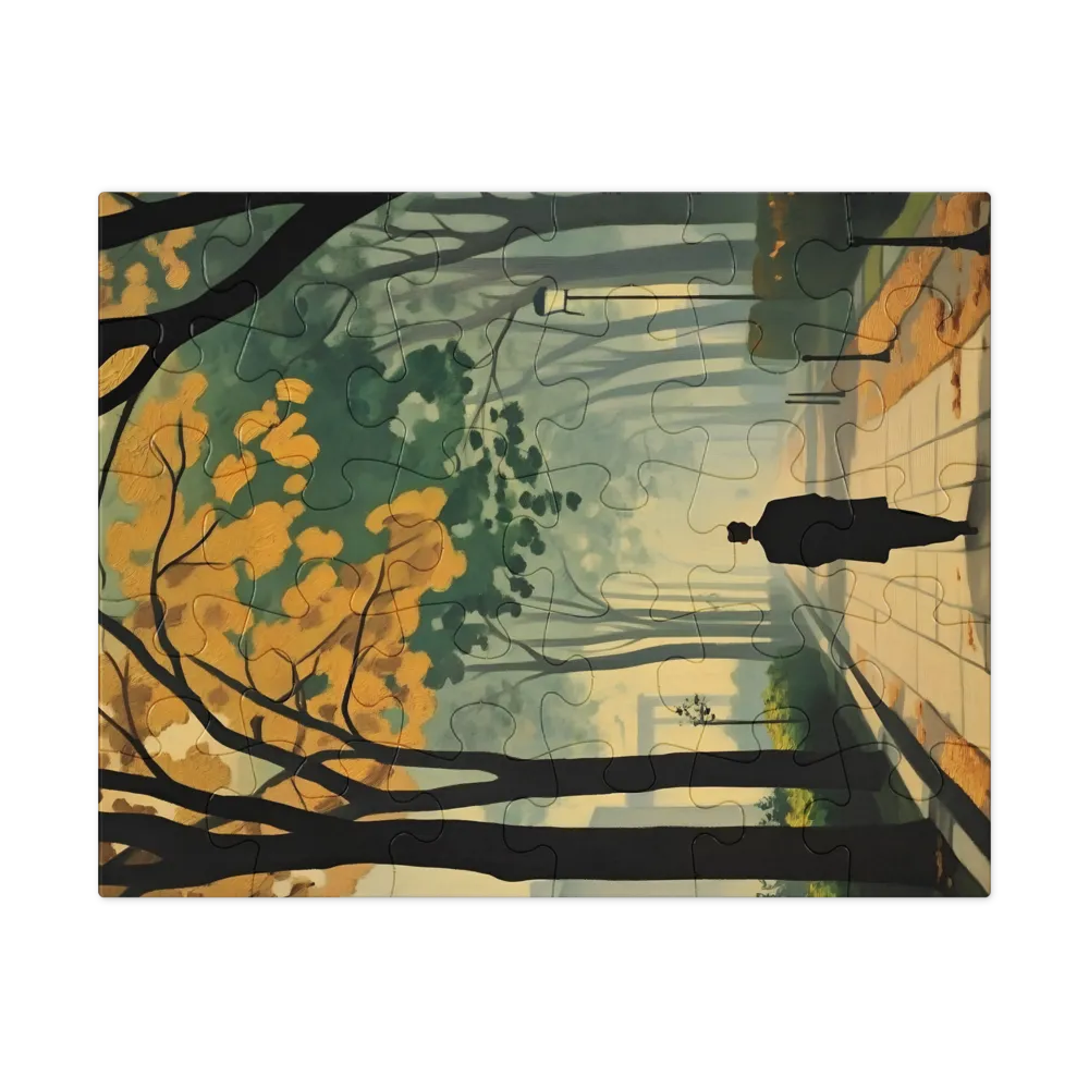 Solitary Stroll in Autumn 
 Jigsaw Puzzle in Tin Box
