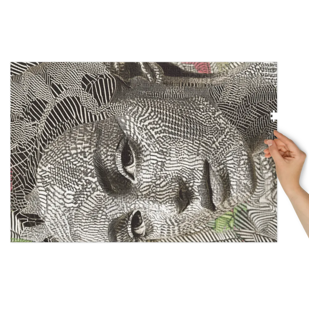 Rosto Gravado 
 Puzzle em caixa de metal