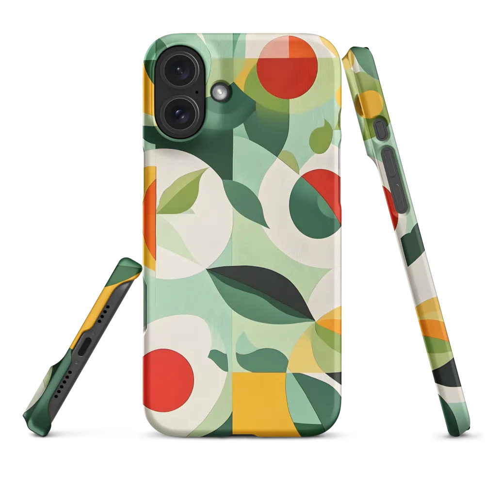 Geometric Abstract Art with Leaves and Fruit | Phone Case