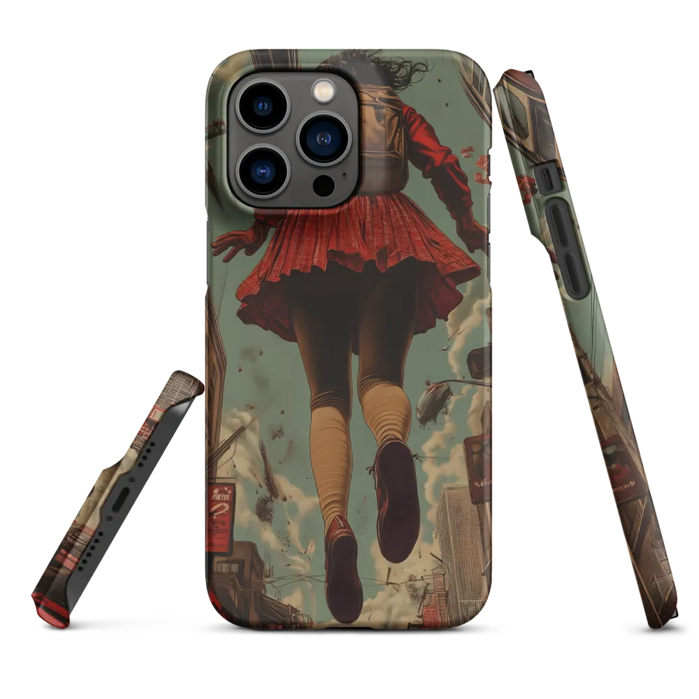 Surreal Girl Soaring Above City | Phone Case