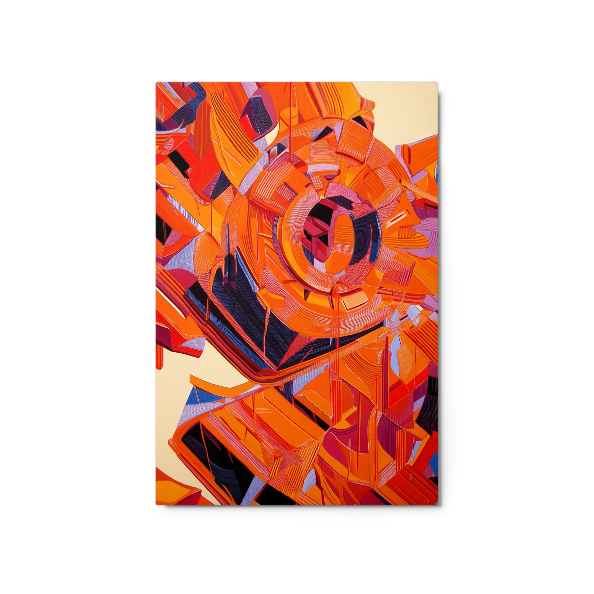 Abstract Geometric Composition in Orange and Purple