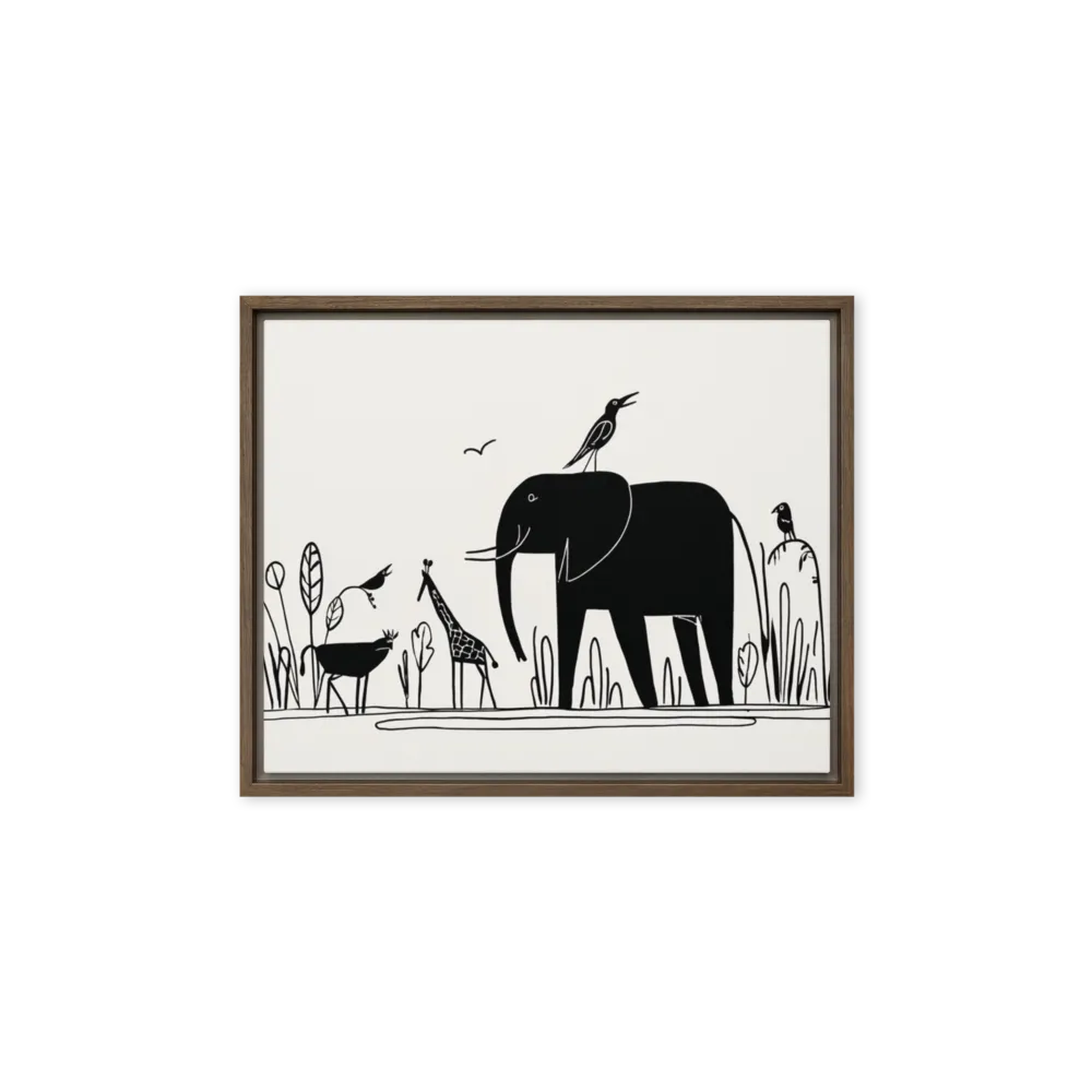 Savanna Silhouettes 
 Canvas with White Frame