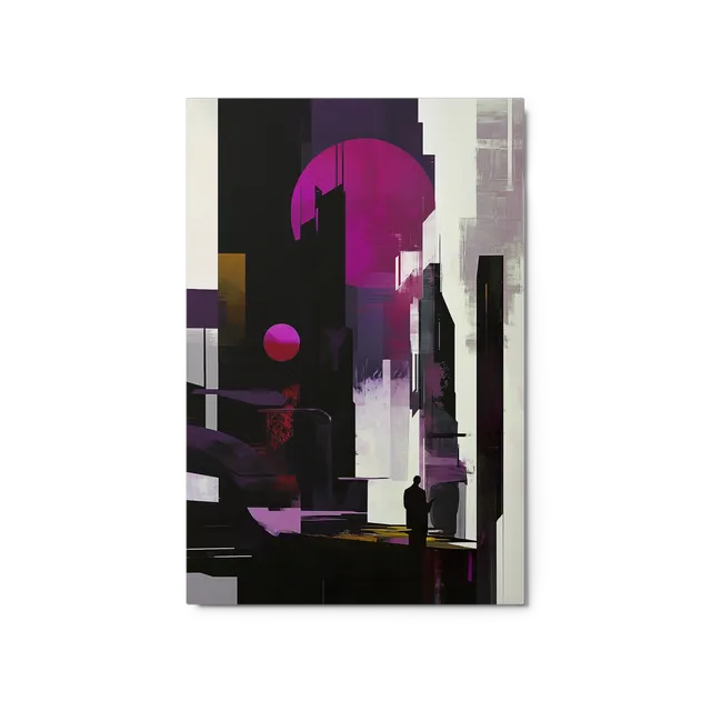 Solitary Figure in Abstract Cityscape | Art Print