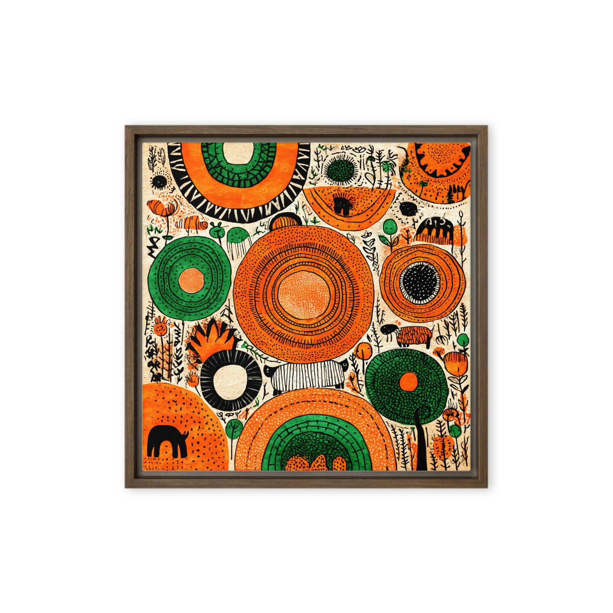 Stylized Folk Art Landscape