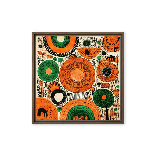 Stylized Folk Art Landscape | Art Print