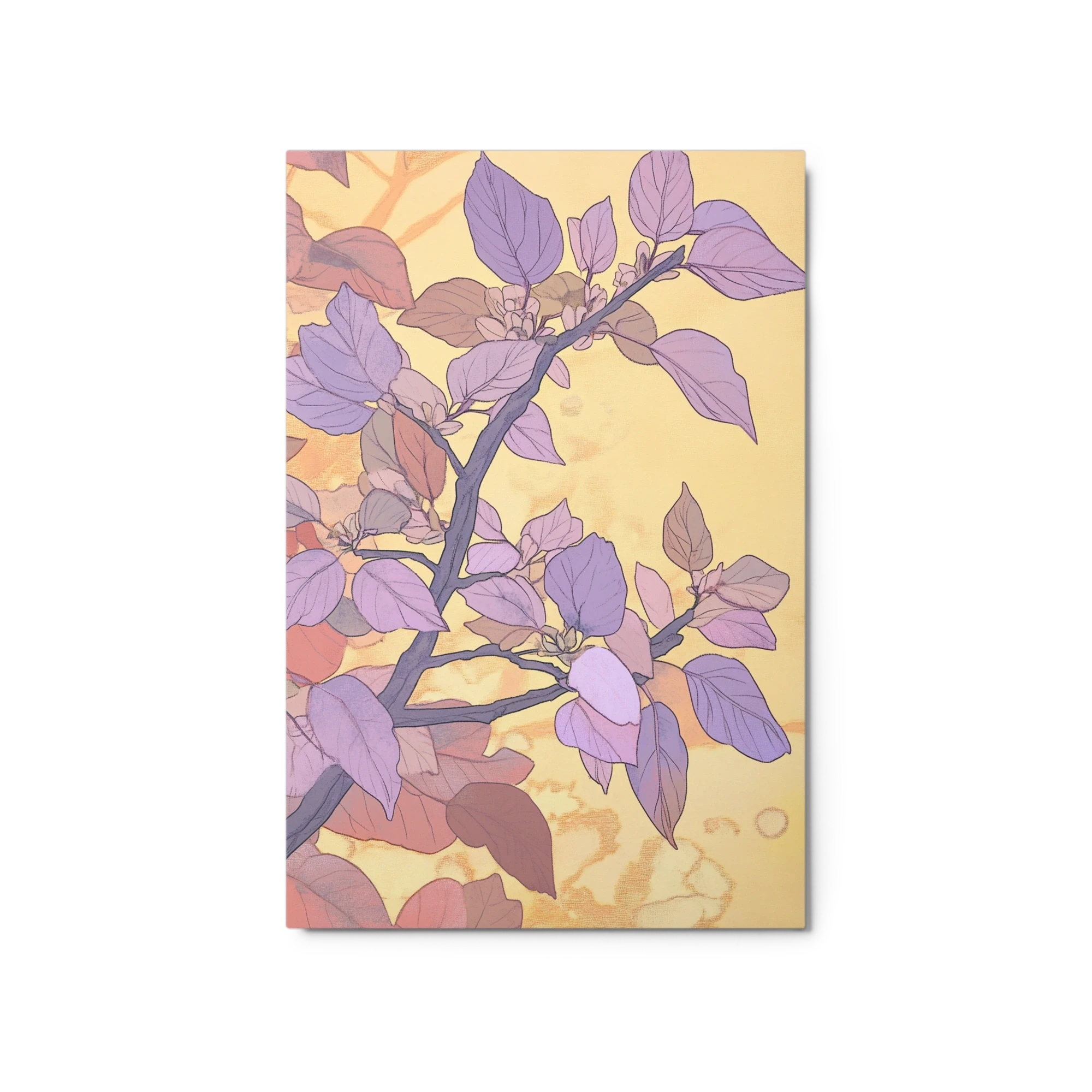 Stylized Leaves on Yellow Background