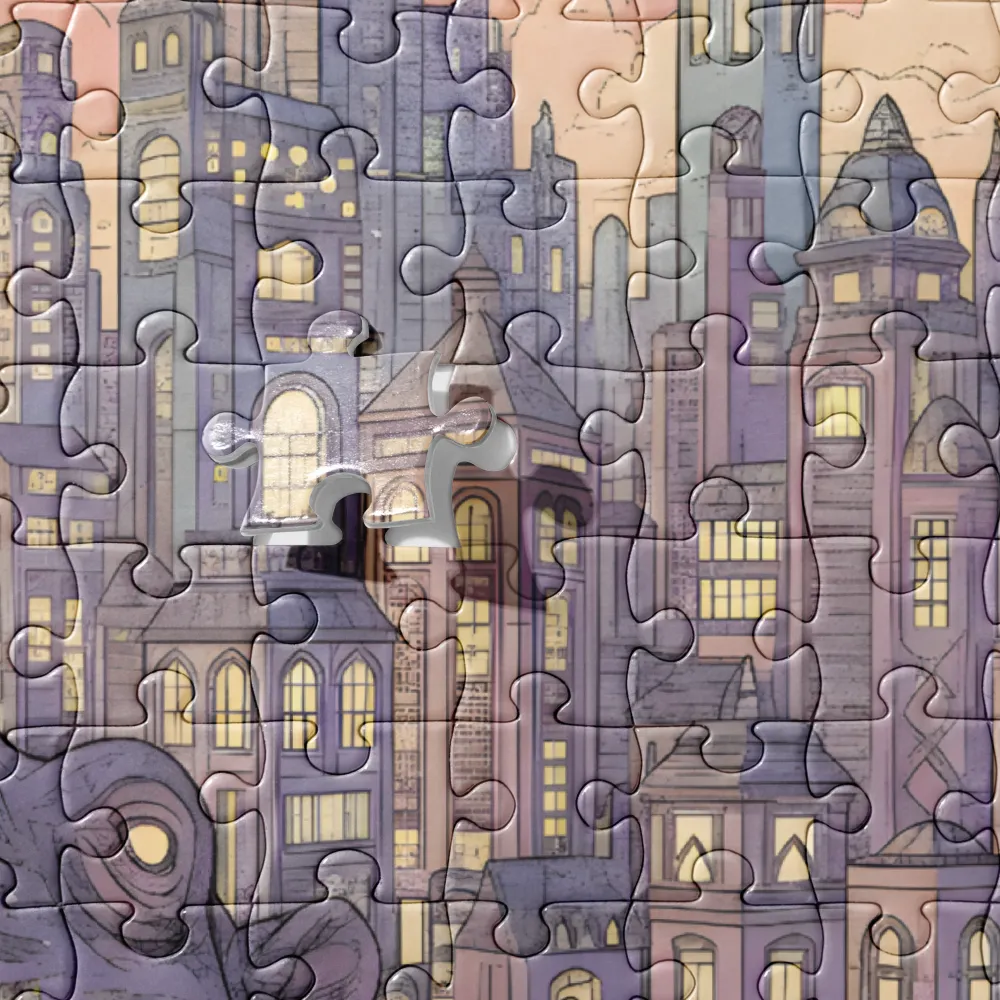 Urban Hippo at Dusk 
 Jigsaw Puzzle