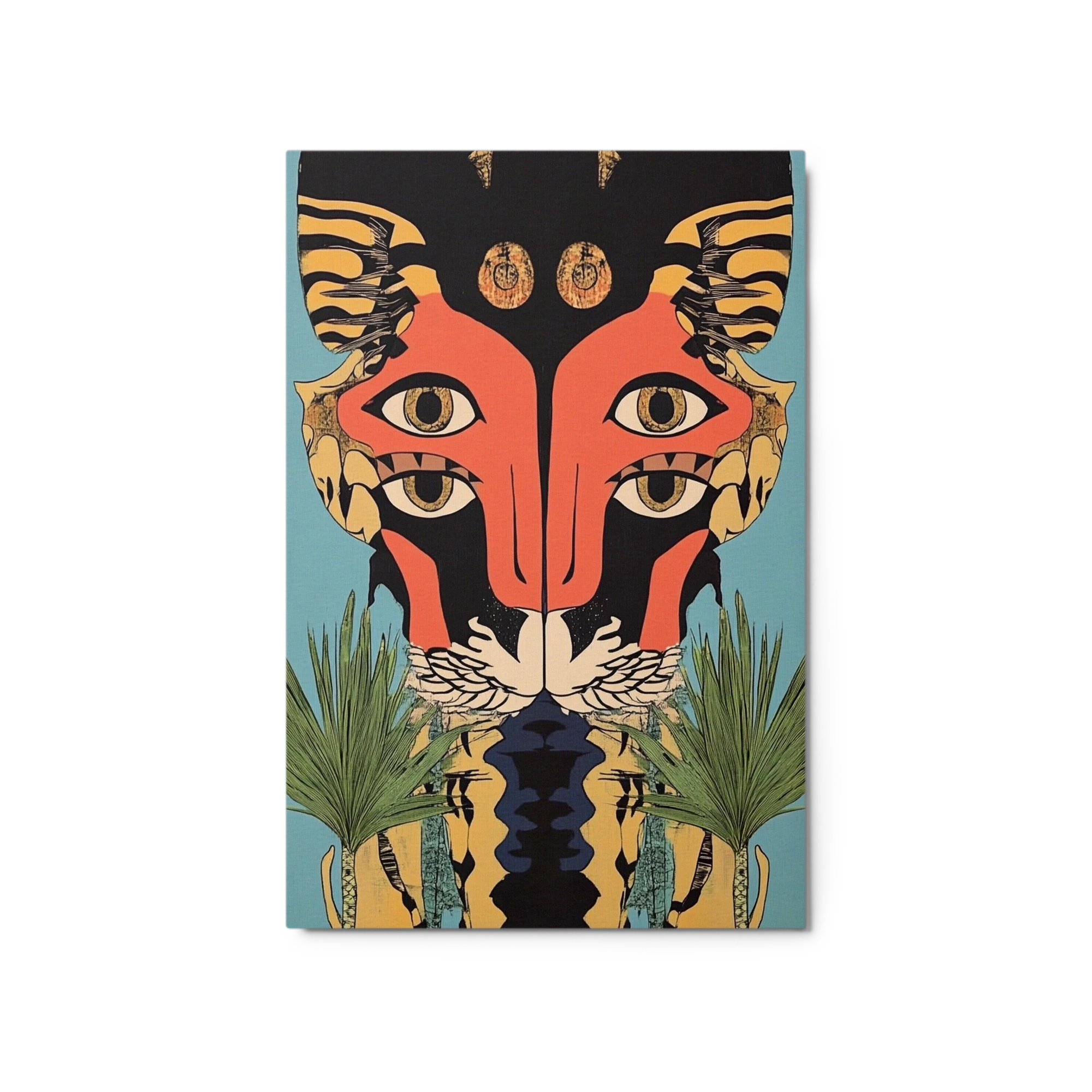 Surreal Tiger Face with Plants