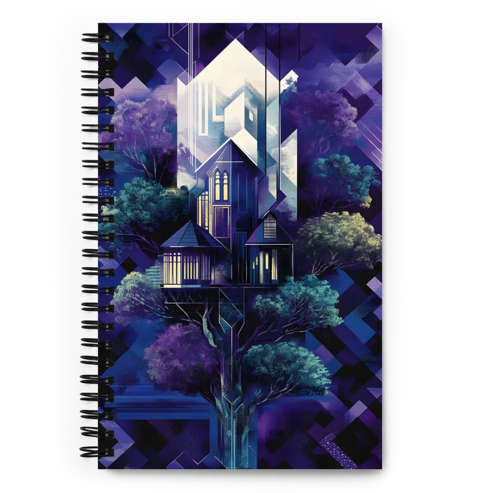 Geometric Fantasy Tree Houses 
 Spiral Notebook | 140 pages