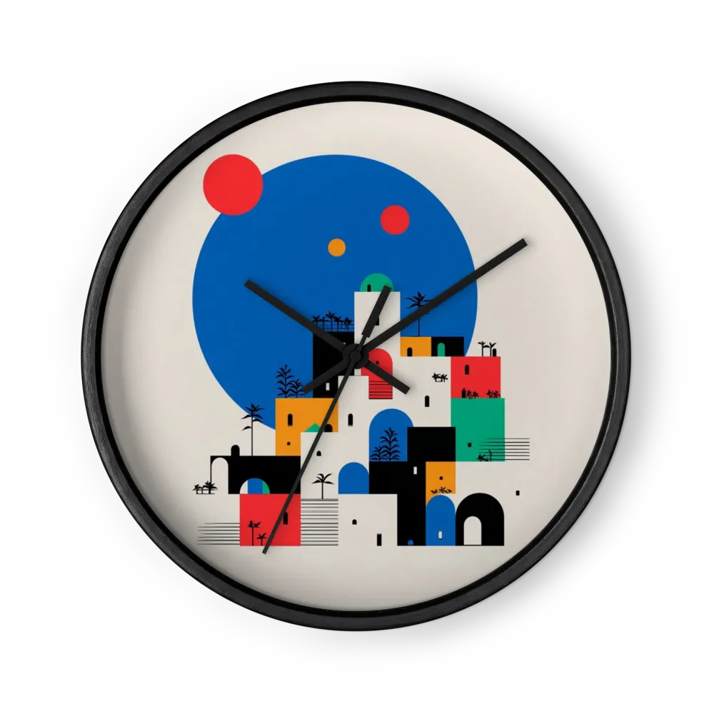 Geometric Village under Sun | Wall Clock