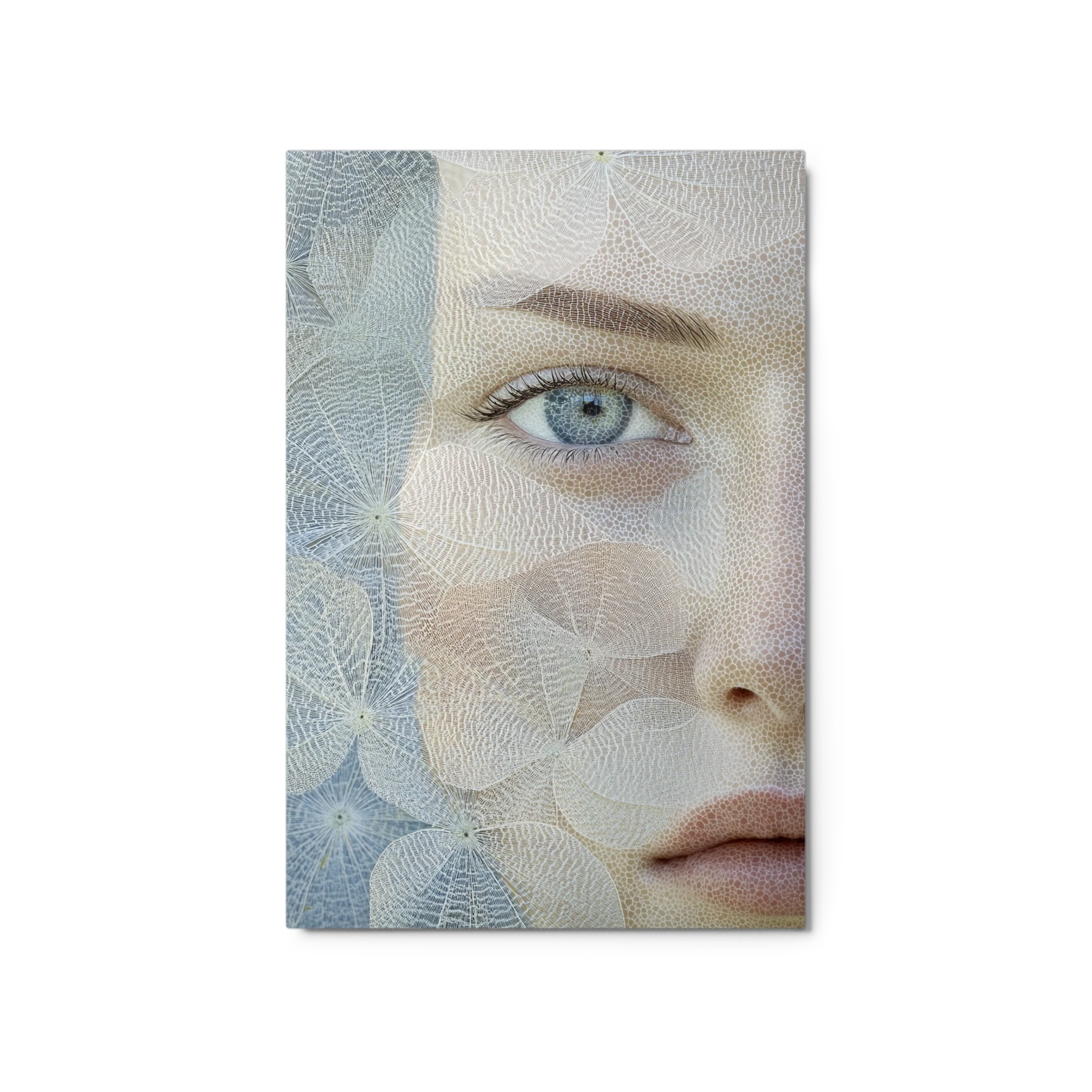 Surreal Close-Up of a Woman with Flowers