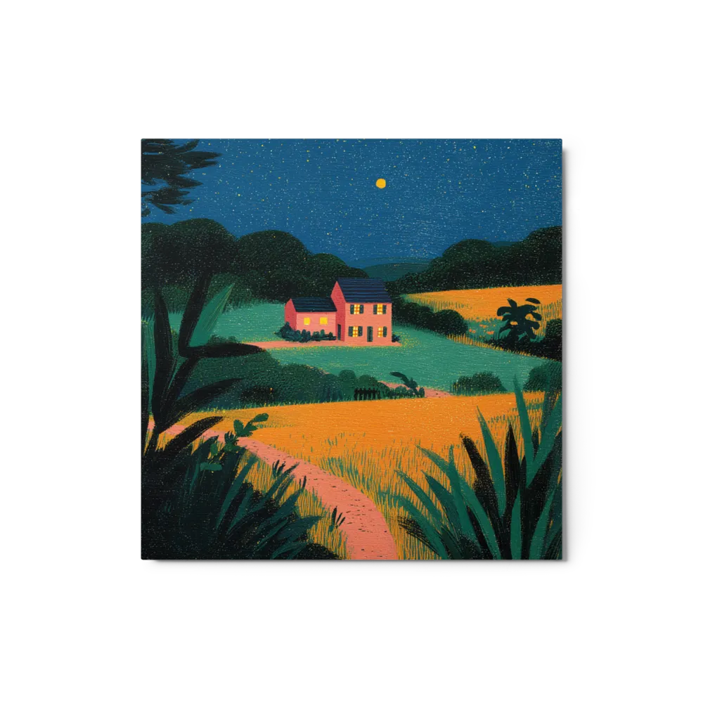 Moonlit Countryside Home 
 Canvas | 8″x 10″
